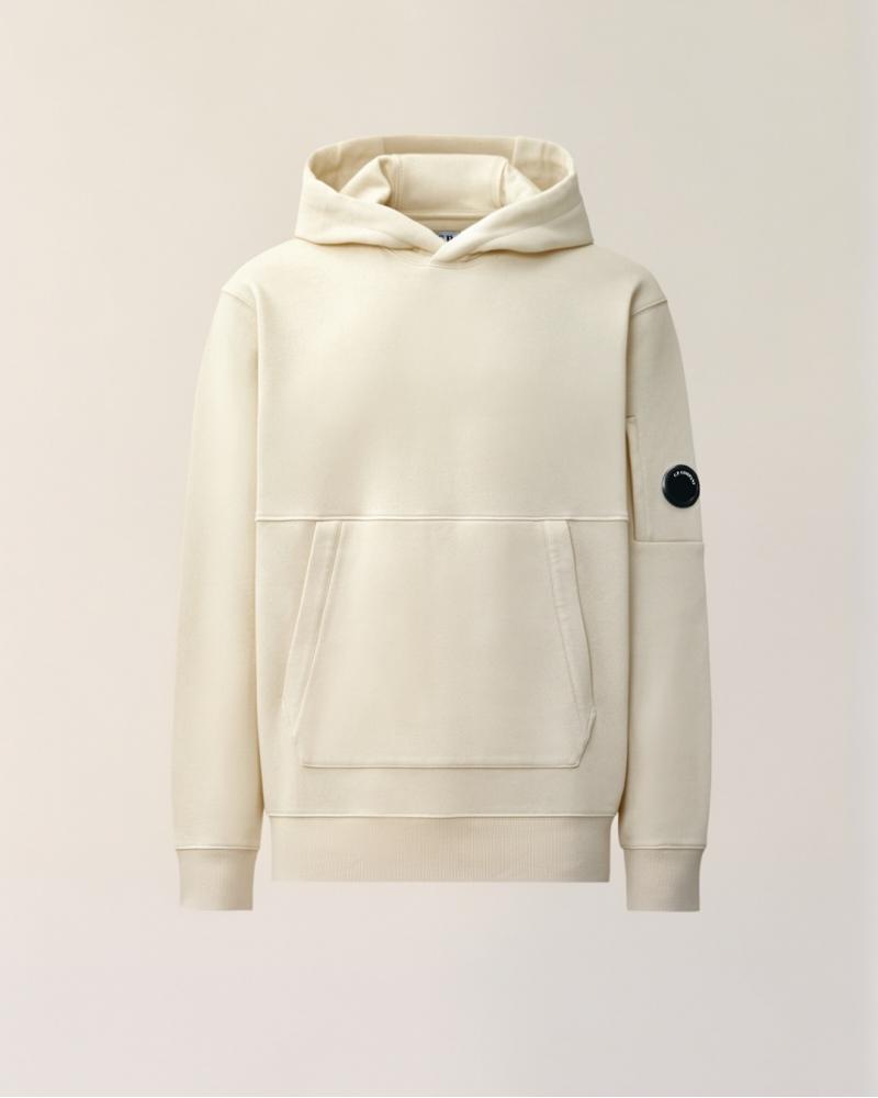 SWEAT C.P COMPANY HOODED  SS714 120  SILVER BIRCH ECRU  