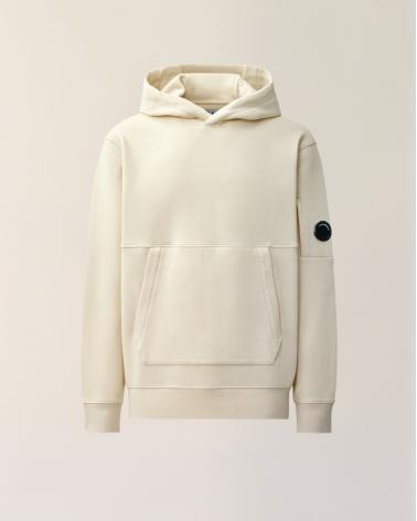 SWEAT C.P COMPANY HOODED  SS714 120  SILVER BIRCH ECRU  