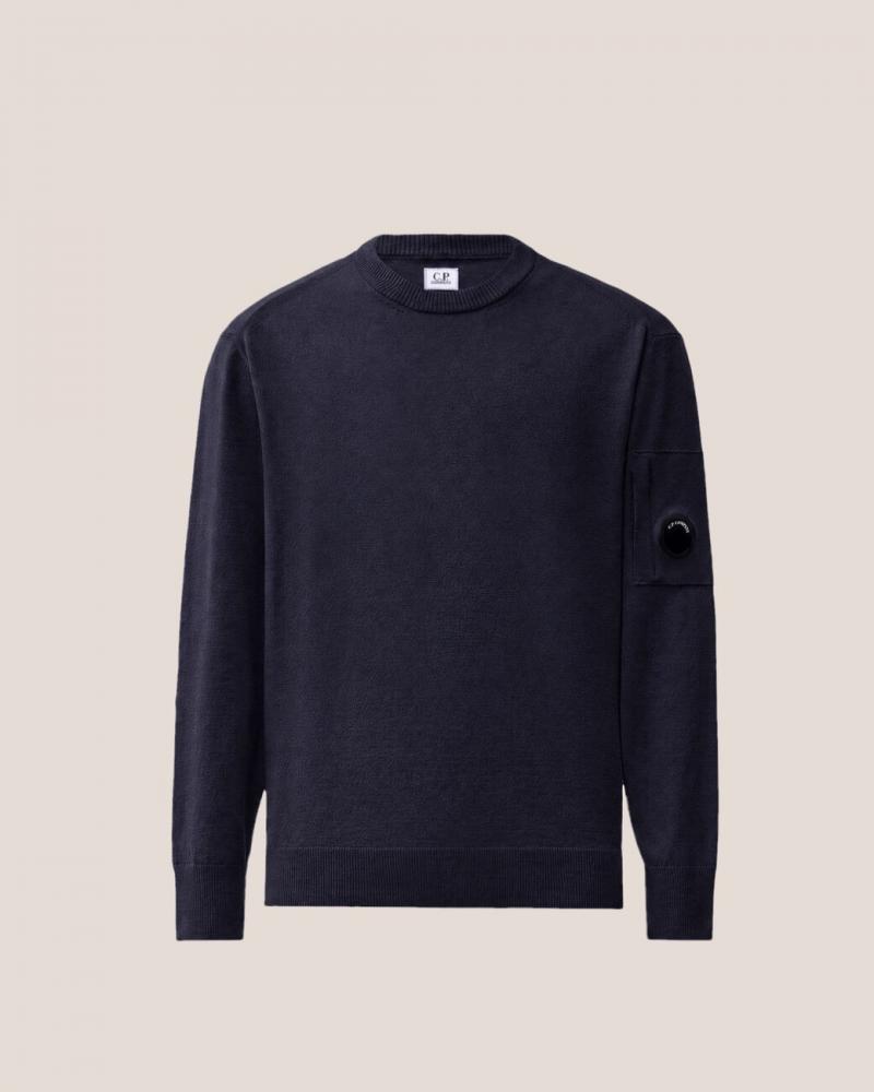 MAILLE EXTRAFINE MERINO WOOL LENS CREWNECK C.P. COMPANY KN069A 888 MARINE