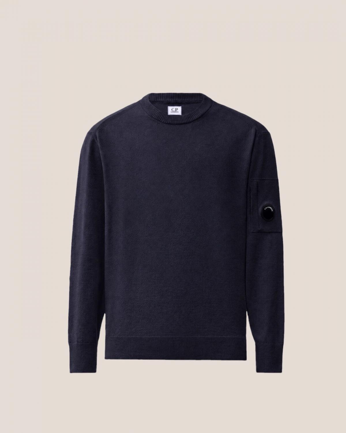 MAILLE EXTRAFINE MERINO WOOL LENS CREWNECK C.P. COMPANY KN069A 888 MARINE