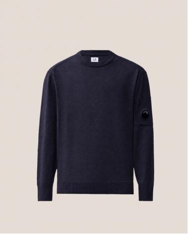 MAILLE EXTRAFINE MERINO WOOL LENS CREWNECK C.P. COMPANY KN069A 888 MARINE