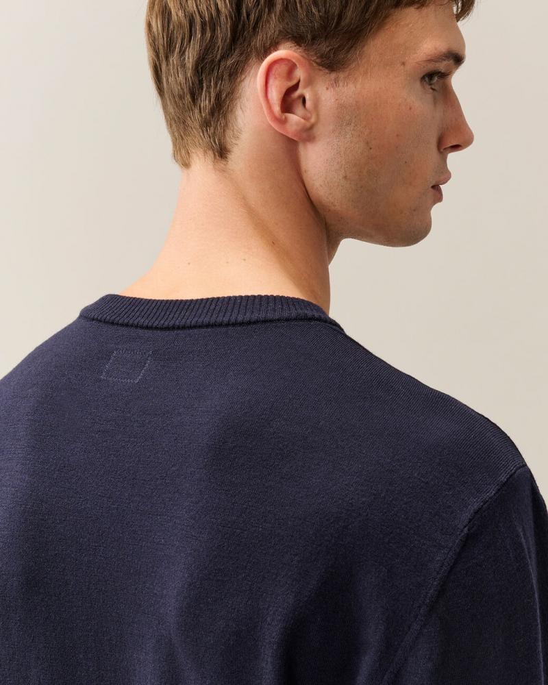 MAILLE EXTRAFINE MERINO WOOL LENS CREWNECK C.P. COMPANY KN069A 888 MARINE