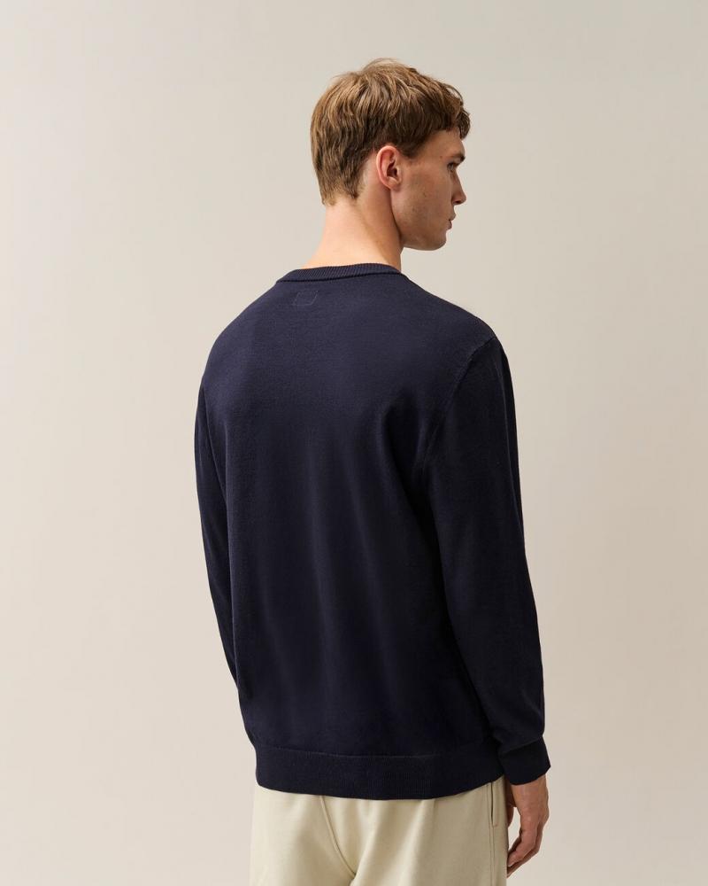 MAILLE EXTRAFINE MERINO WOOL LENS CREWNECK C.P. COMPANY KN069A 888 MARINE