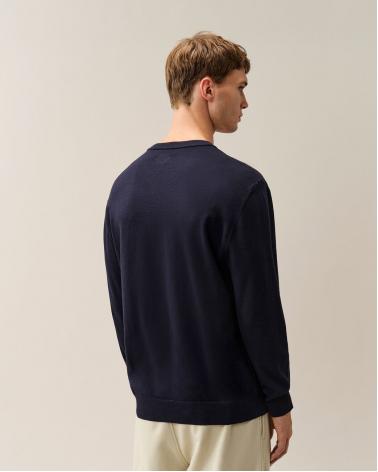 MAILLE EXTRAFINE MERINO WOOL LENS CREWNECK C.P. COMPANY KN069A 888 MARINE