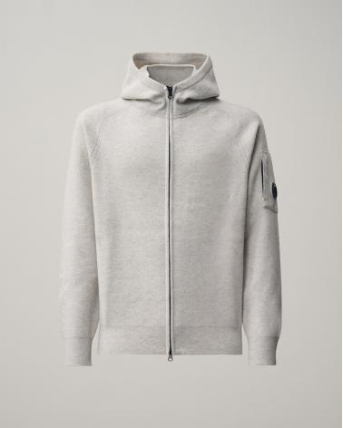 CARDIGAN CP.COMPANY ZIPPE H00DED KN097A  M13 GRIS CLAIR