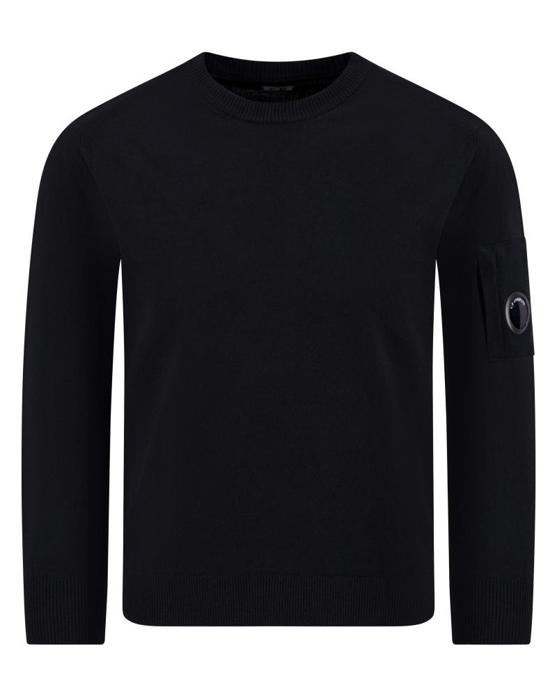MAILLE EXTRAFINE MERINO WOOL LENS CREWNECK C.P. COMPANY KN069A 999 NOIR