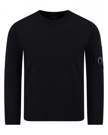 MAILLE EXTRAFINE MERINO WOOL LENS CREWNECK C.P. COMPANY KN069A 999 NOIR
