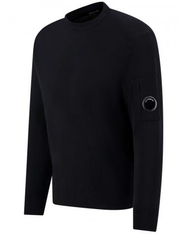 MAILLE EXTRAFINE MERINO WOOL LENS CREWNECK C.P. COMPANY KN069A 999 NOIR