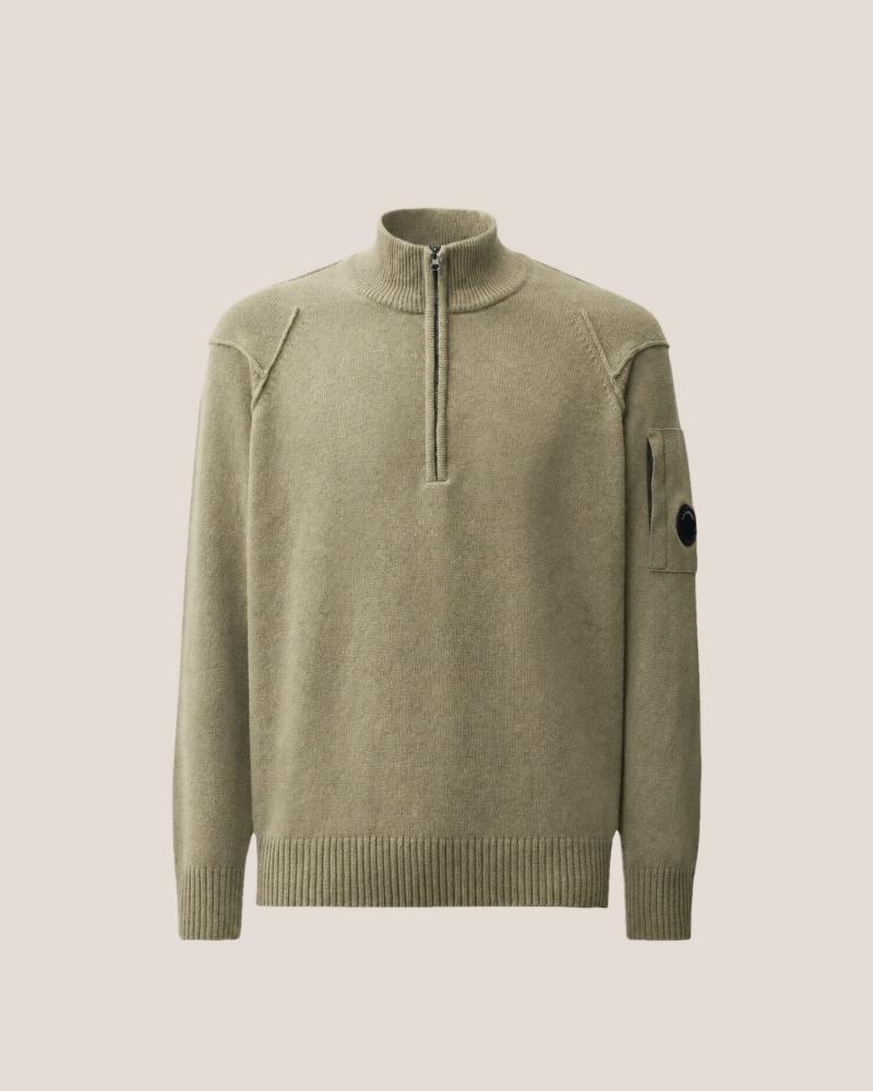 PULL CP.COMPANY  COL MONTANT DEMI ZIP MKN709A 356 Fallen ROCK VERT
