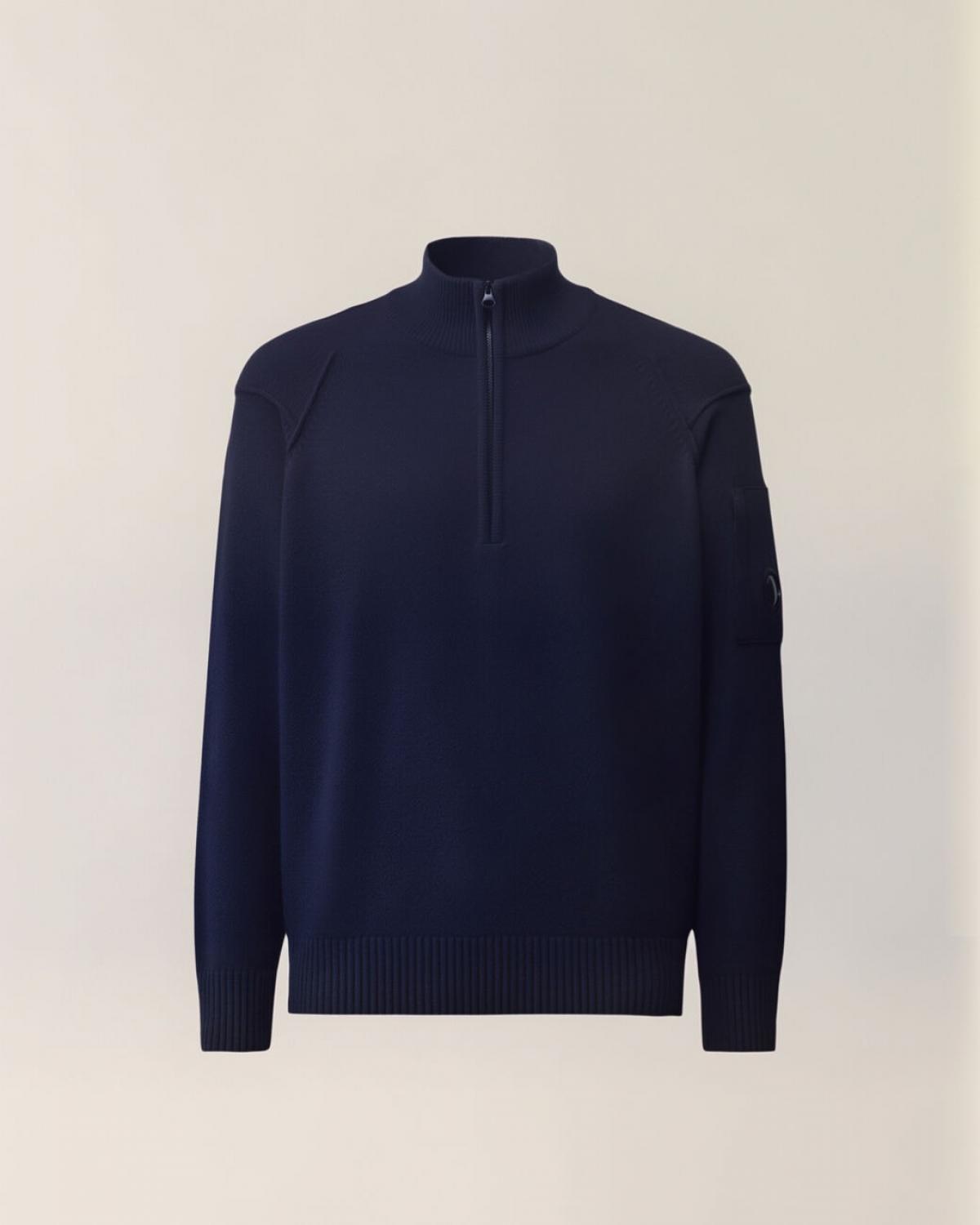 PULL CP.COMPANY  COL MONTANT DEMI ZIP MKN709A 888 MARINE