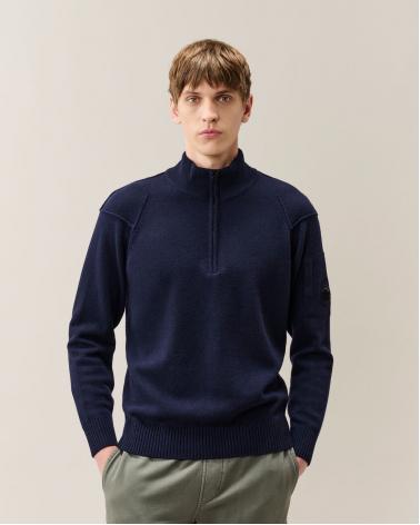 PULL CP.COMPANY  COL MONTANT DEMI ZIP MKN709A 888 MARINE