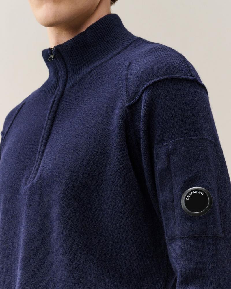 PULL CP.COMPANY  COL MONTANT DEMI ZIP MKN709A 888 MARINE