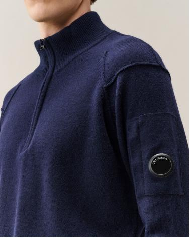 PULL CP.COMPANY  COL MONTANT DEMI ZIP MKN709A 888 MARINE