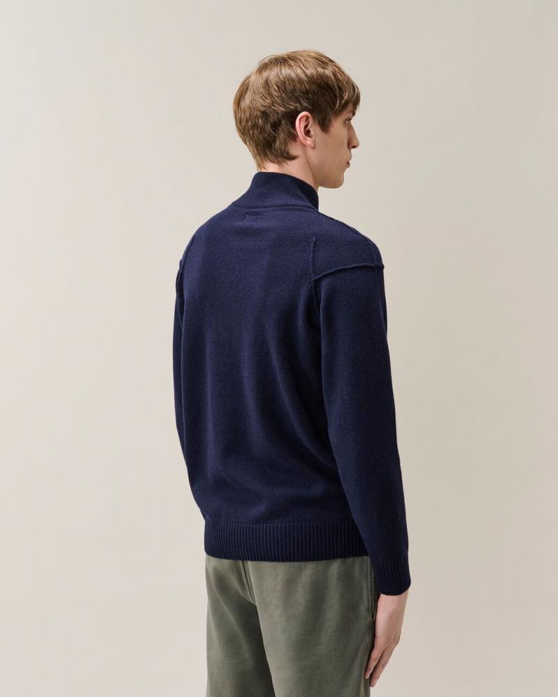 PULL CP.COMPANY  COL MONTANT DEMI ZIP MKN709A 888 MARINE