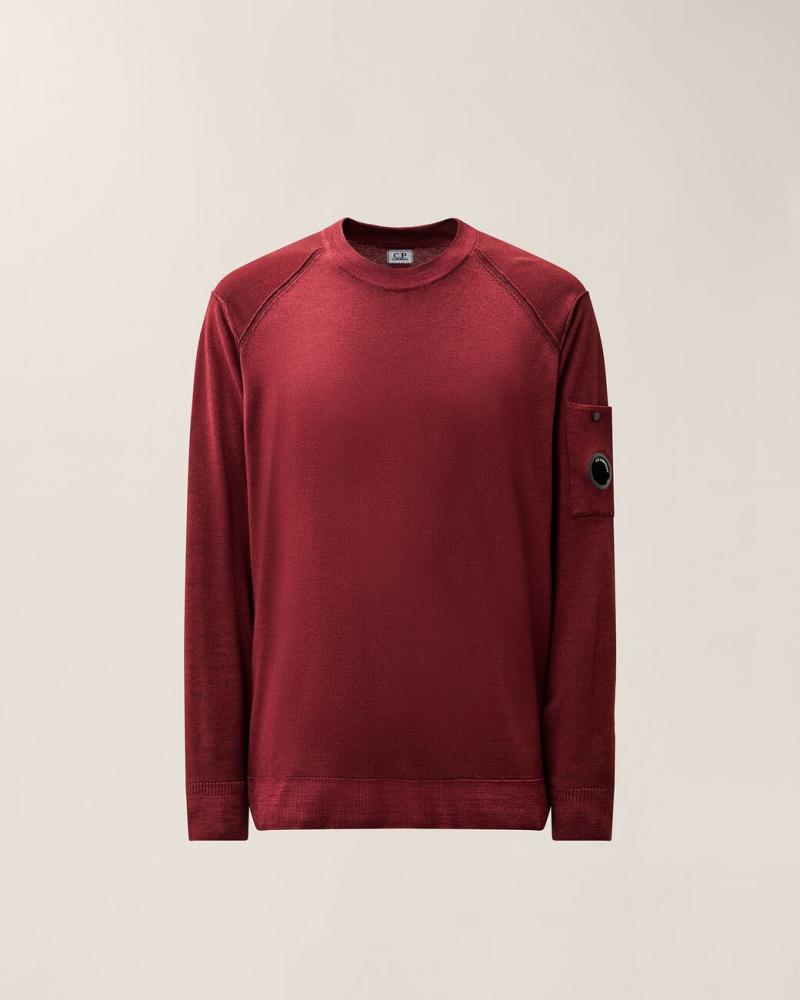 Pull col rond CP.COMPANY KN046A 592 Andorra bordeaux
