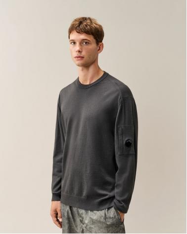 Pull col rond CP.COMPANY KN046A  Raven GRIS