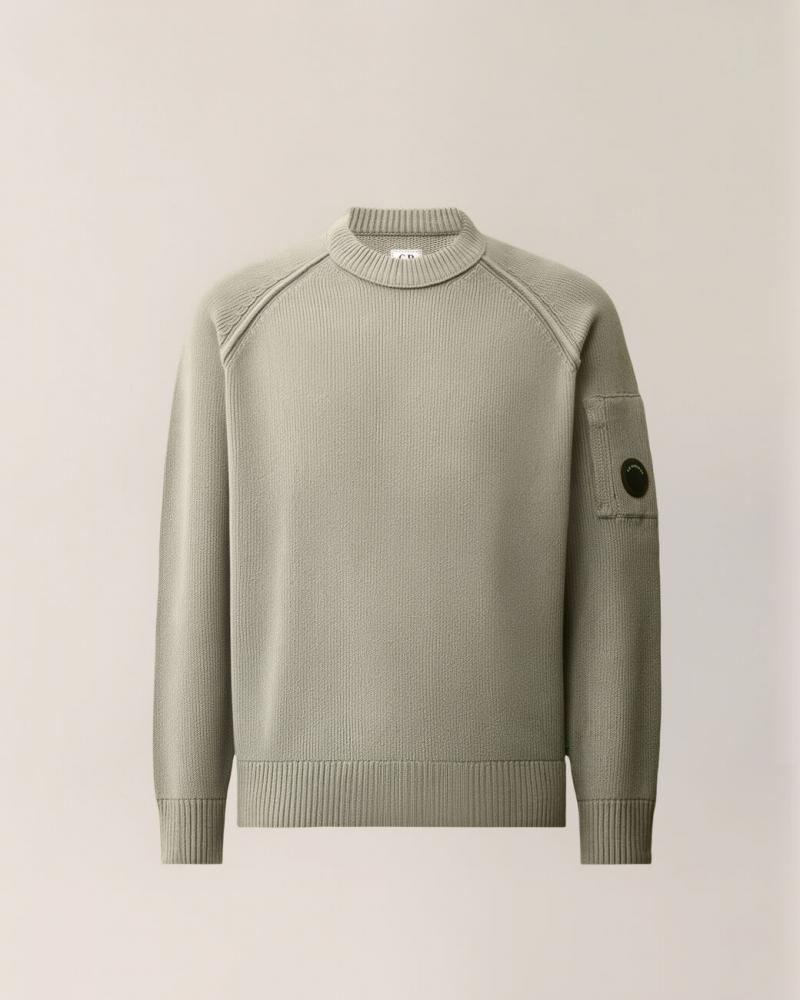 PULL CP.COMPANY196A 936 COL ROND COTON CHENILLE GRIS