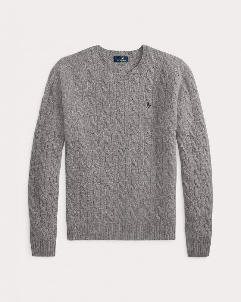 PULL TORSADES RALPH LAUREN LAINE CASHMERE GRIS