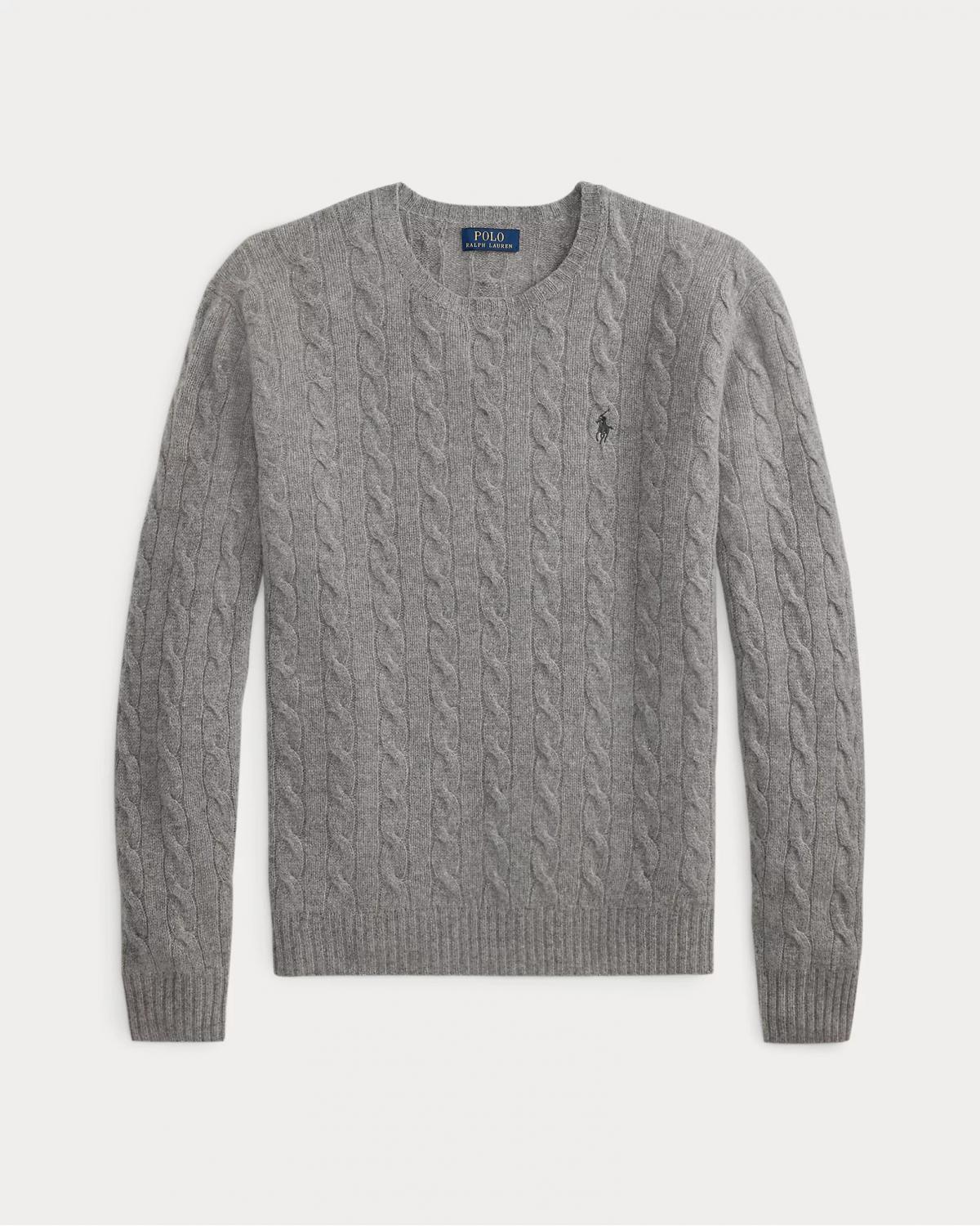 PULL TORSADES RALPH LAUREN LAINE CASHMERE GRIS