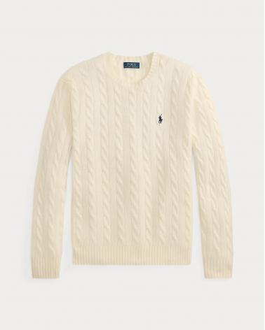 PULL TORSADES RALPH LAUREN LAINE CASHMERE IVOIRE 
