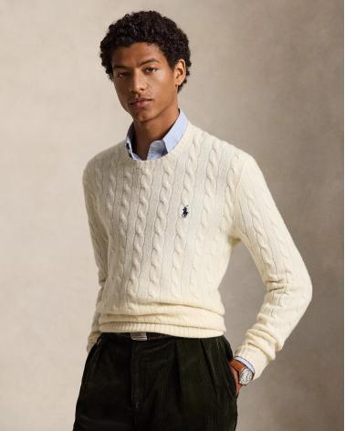 PULL TORSADES RALPH LAUREN LAINE CASHMERE IVOIRE 