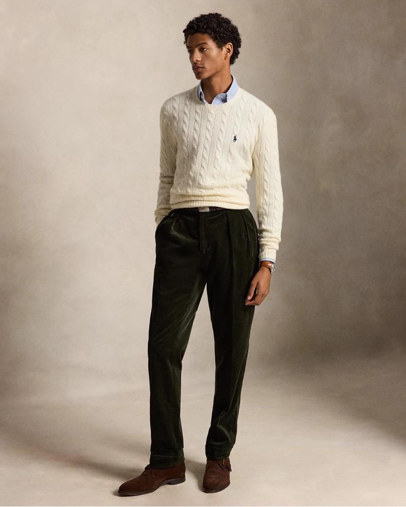 PULL TORSADES RALPH LAUREN LAINE CASHMERE IVOIRE 