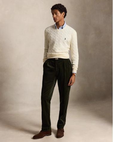 PULL TORSADES RALPH LAUREN LAINE CASHMERE IVOIRE 
