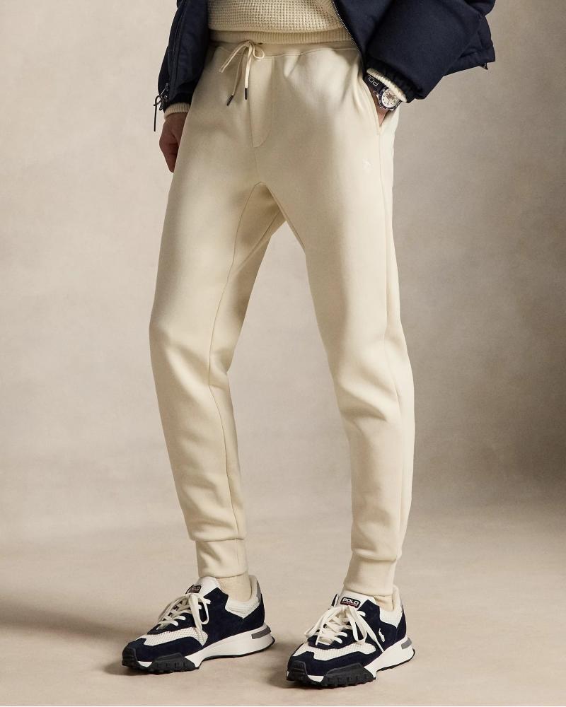 Pantalon de jogging Ralph Lauren jersey double Ivoire Ecru