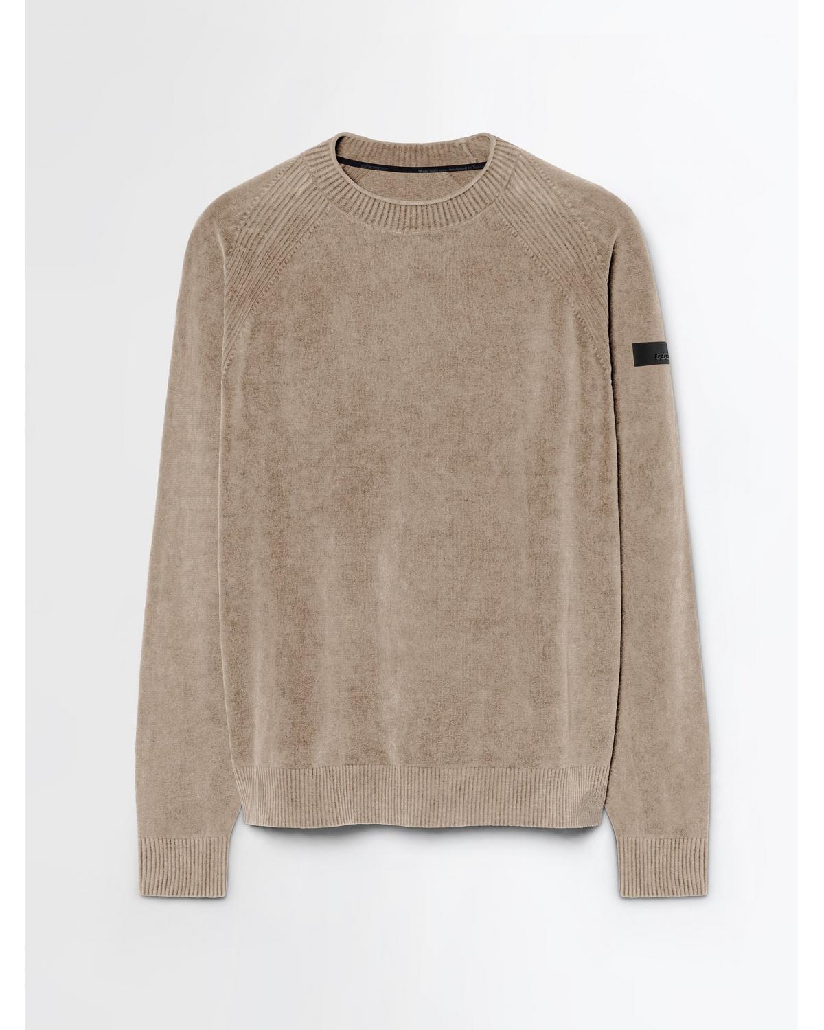 PULL COL ROND RRD VELVET TECHNO  FERN BEIGE
