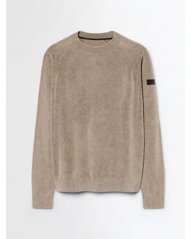 PULL COL ROND RRD VELVET TECHNO  FERN BEIGE