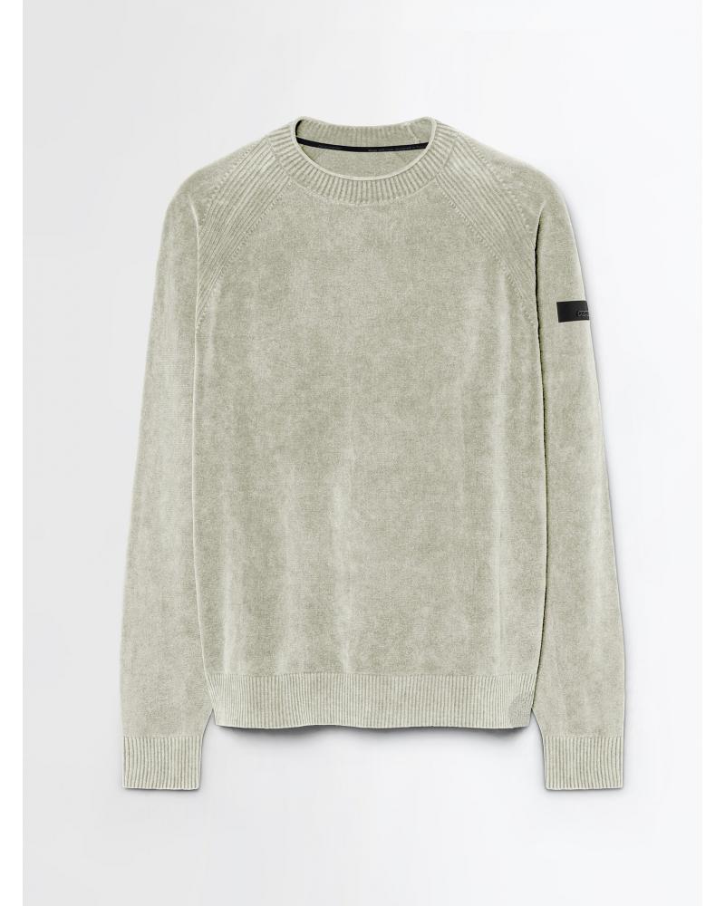PULL COL ROND RRD VELVET TECHNO  84 TOUPE VERT