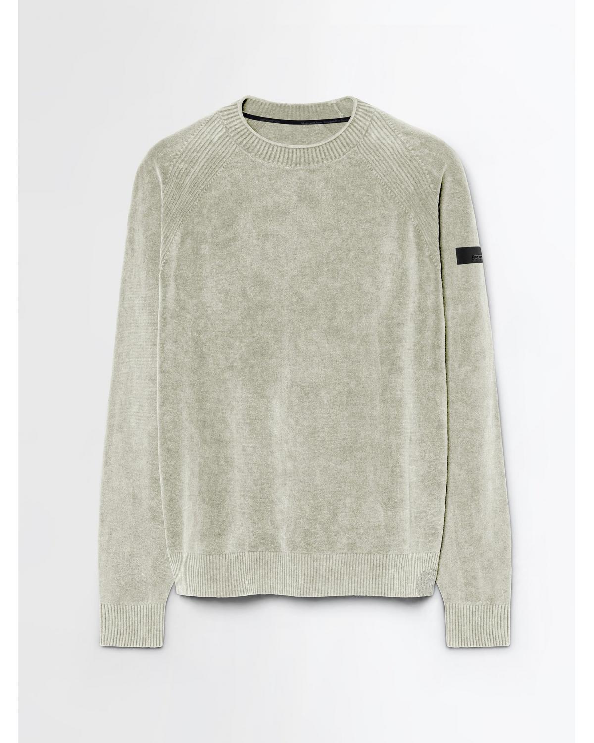 PULL COL ROND RRD VELVET TECHNO  84 TOUPE VERT