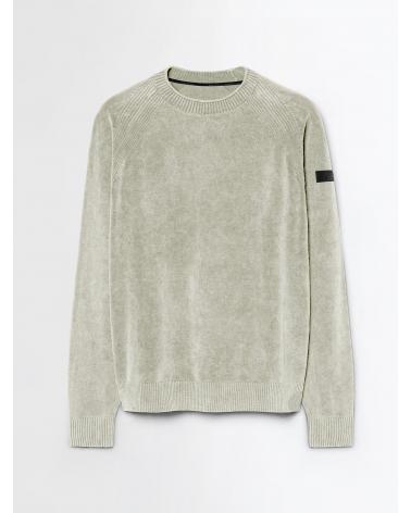 PULL COL ROND RRD VELVET TECHNO  84 TOUPE VERT