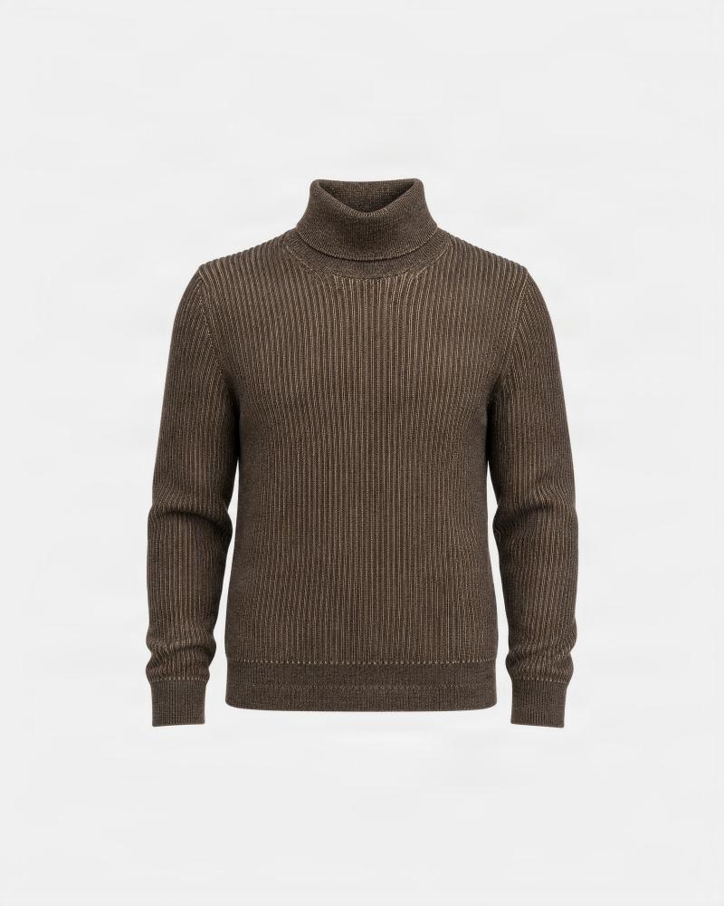PULL COL ROULÈ SLOWEAR MARRON