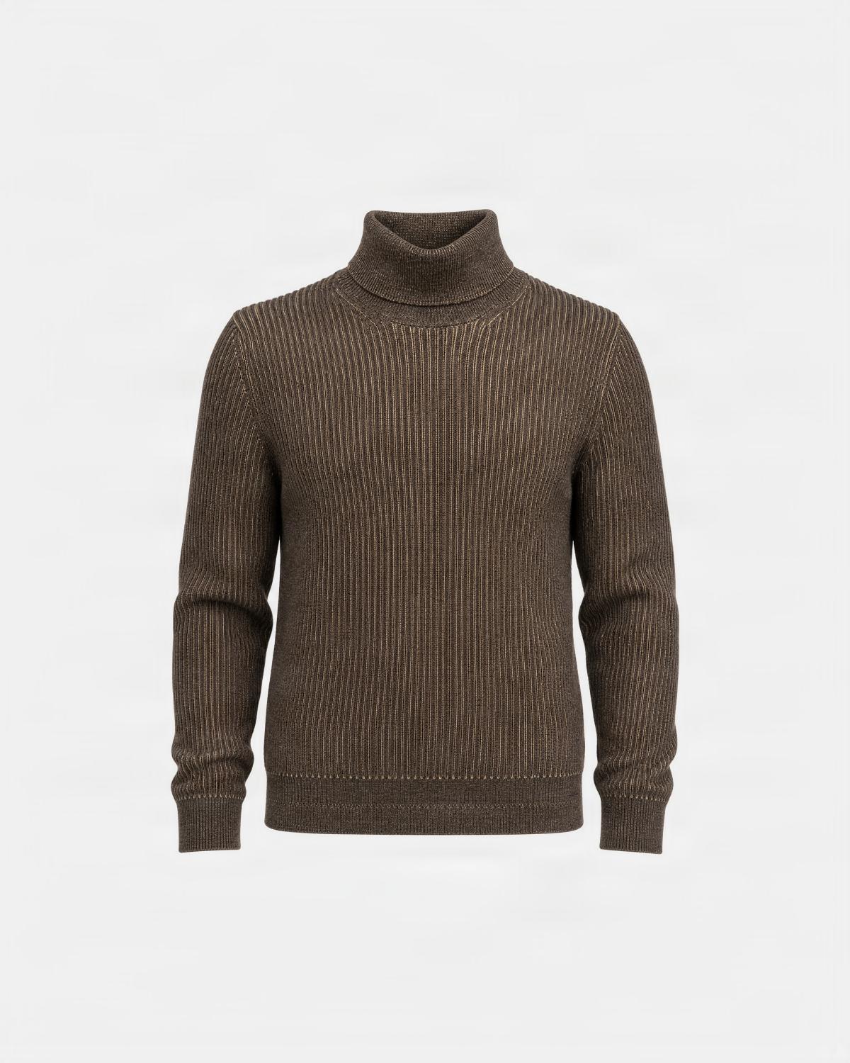 PULL COL ROULÈ SLOWEAR MARRON
