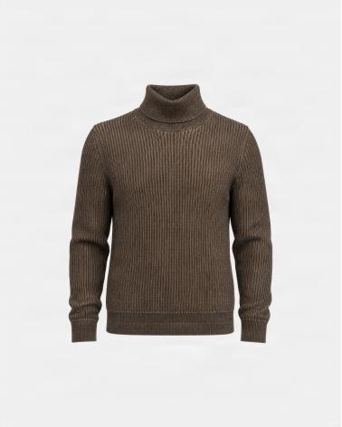 PULL COL ROULÈ SLOWEAR MARRON