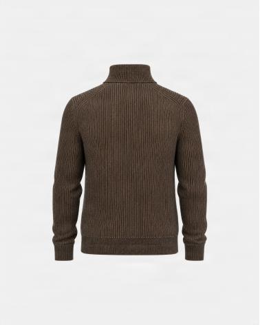 PULL COL ROULÈ SLOWEAR MARRON
