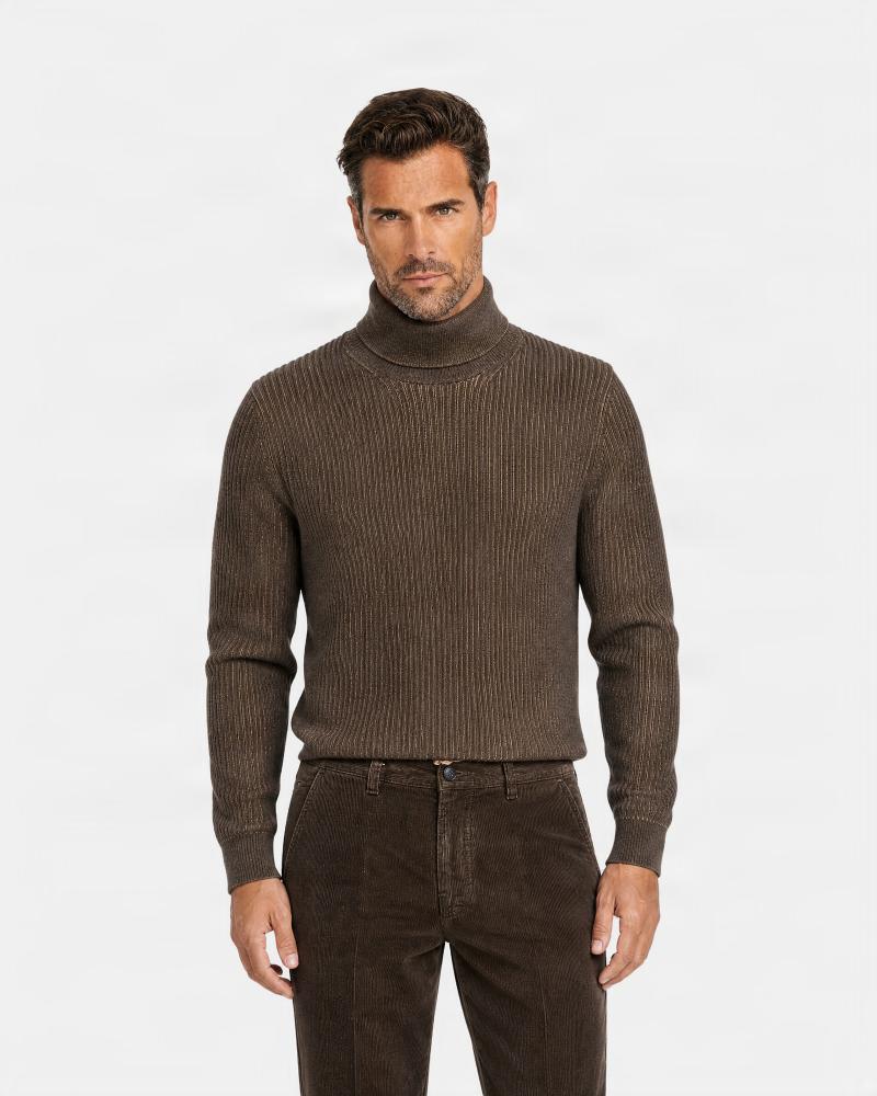 PULL COL ROULÈ SLOWEAR MARRON