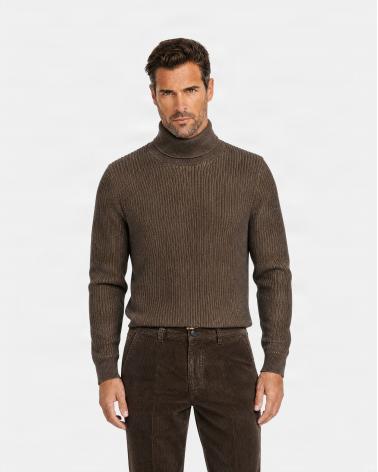 PULL COL ROULÈ SLOWEAR MARRON