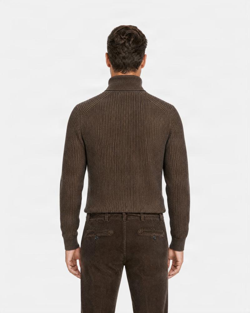 PULL COL ROULÈ SLOWEAR MARRON