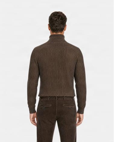 PULL COL ROULÈ SLOWEAR MARRON