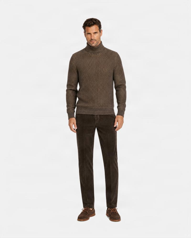 PULL COL ROULÈ SLOWEAR MARRON