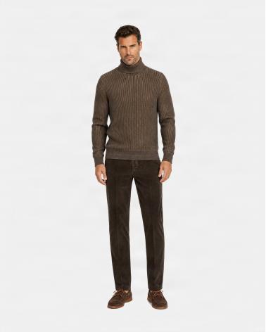 PULL COL ROULÈ SLOWEAR MARRON