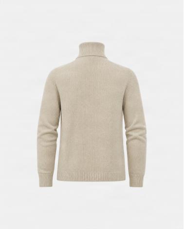 PULL D FIESOLI CAMIONEUR MI ZIP BEIGE CLAIR