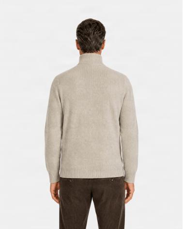PULL D FIESOLI CAMIONEUR MI ZIP BEIGE CLAIR
