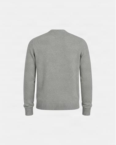 PULL COL ROND GRAN SASSO PUR CASHMERE GRIS CLAIR