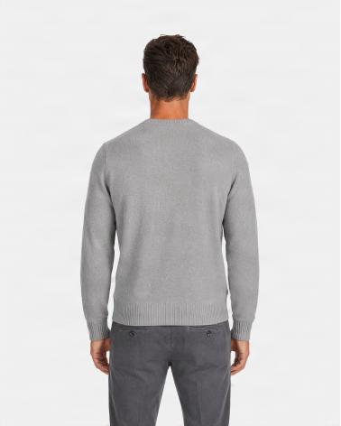 PULL COL ROND GRAN SASSO PUR CASHMERE GRIS CLAIR