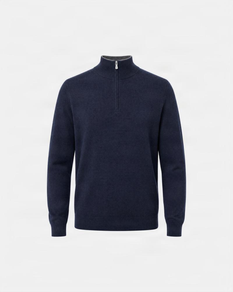 PULL POLO GRAN SASSO ZIPPÈ MARINE