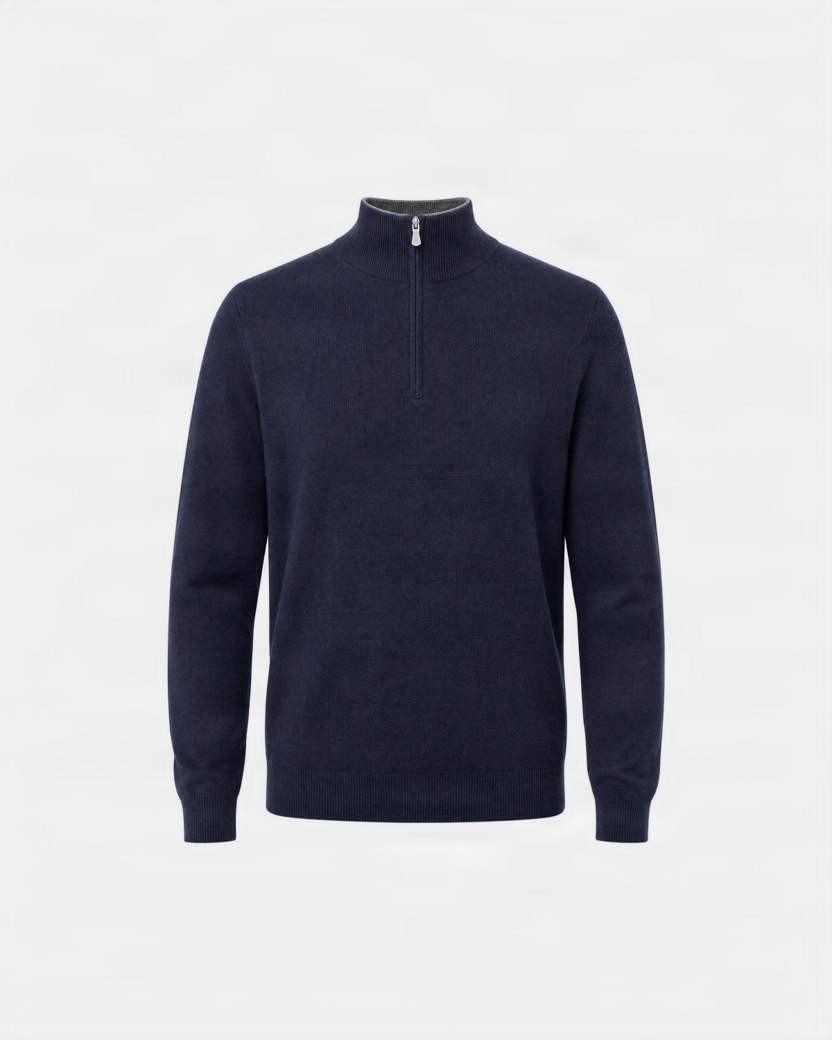 PULL POLO GRAN SASSO ZIPPÈ MARINE