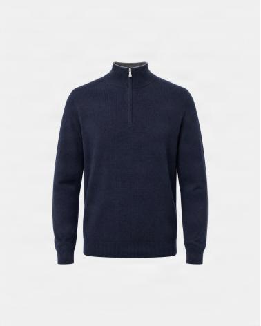 PULL POLO GRAN SASSO ZIPPÈ MARINE